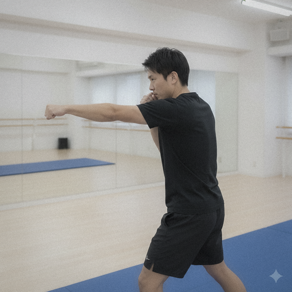 パンチする男性